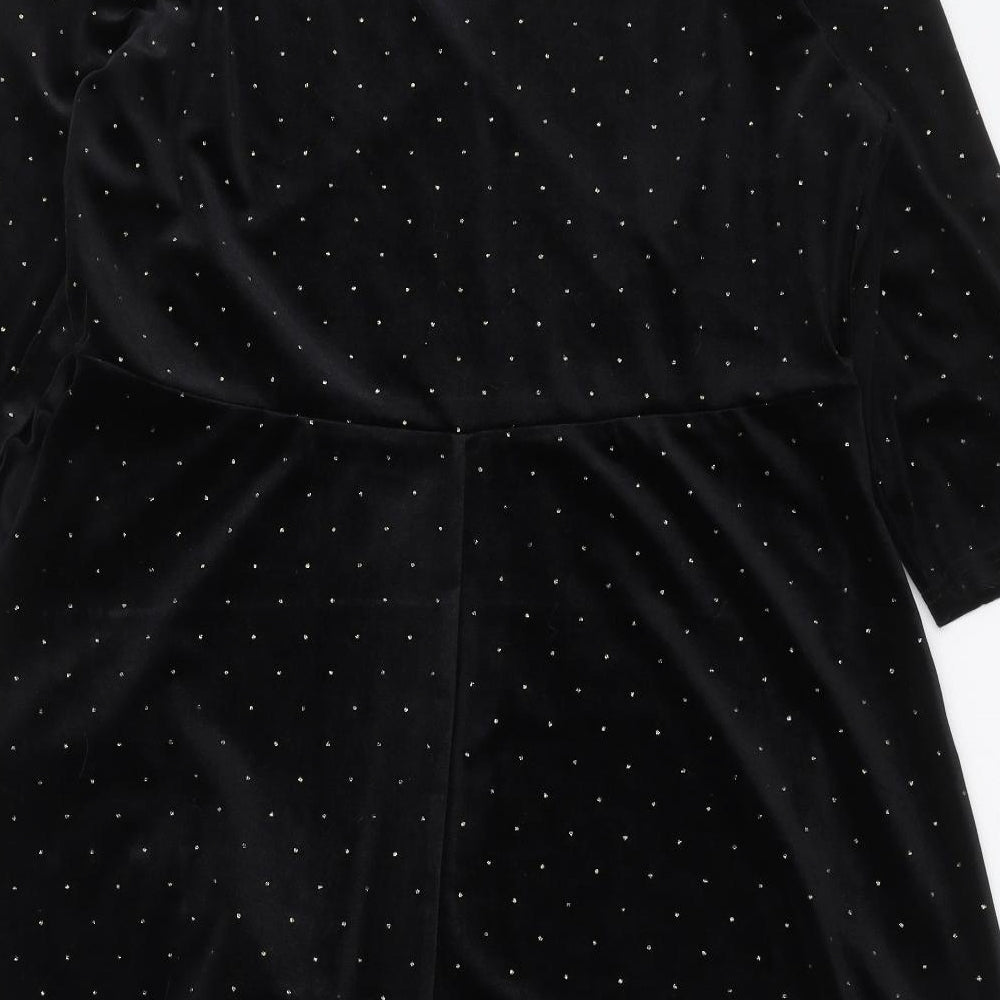 Papaya Womens Black   Wrap Dress  Size 16  - dotted pattern