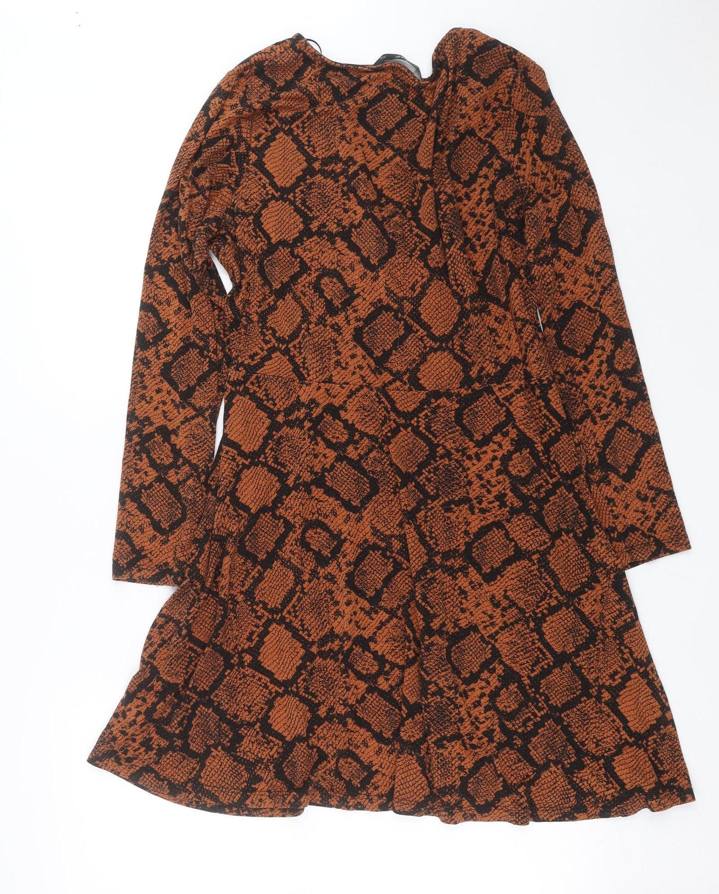 F&F Womens Brown Animal Print  Fit & Flare  Size 16