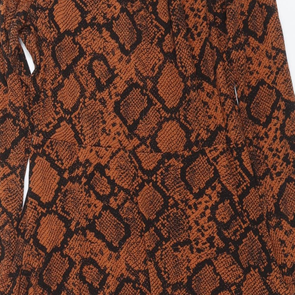 F&F Womens Brown Animal Print  Fit & Flare  Size 16