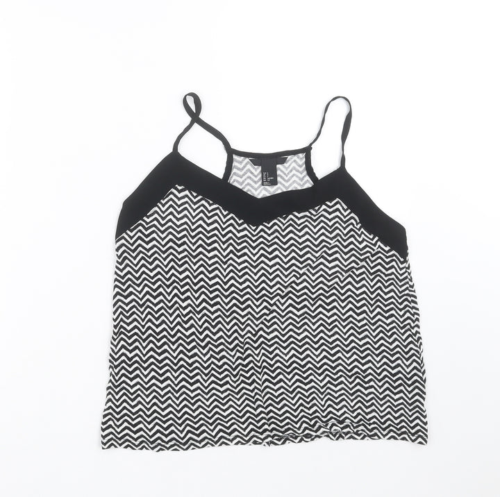 H&M Womens Black Geometric  Camisole Blouse Size S