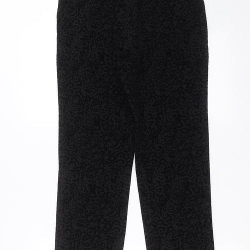 NEXT Womens Black Animal Print  Trousers  Size 10 L25 in