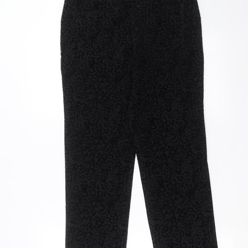 NEXT Womens Black Animal Print  Trousers  Size 10 L25 in