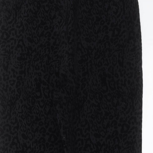 NEXT Womens Black Animal Print  Trousers  Size 10 L25 in