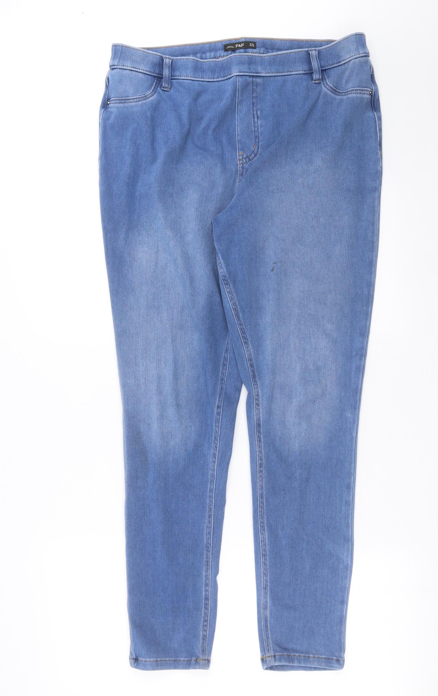 F&F Womens Blue  Denim Jegging Jeans Size 16 L29 in