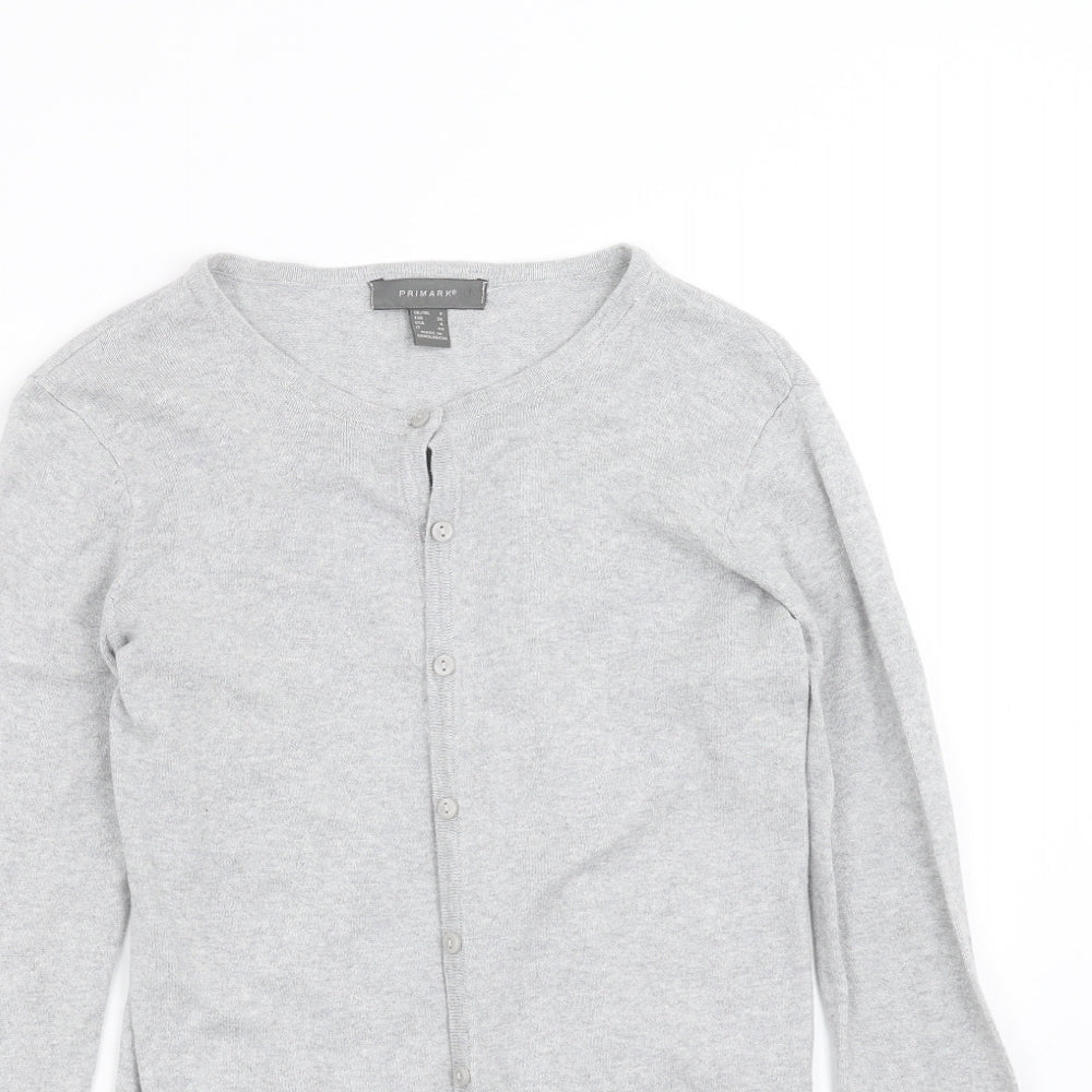 Primark Womens Grey  Knit Cardigan Jumper Size 8