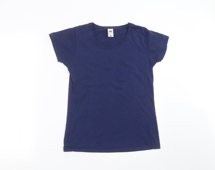 Fruit of the Loom Womens Blue Basic T-Shirt Size S