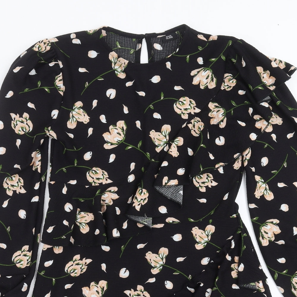 River Island Womens Black Floral  Shift  Size 8