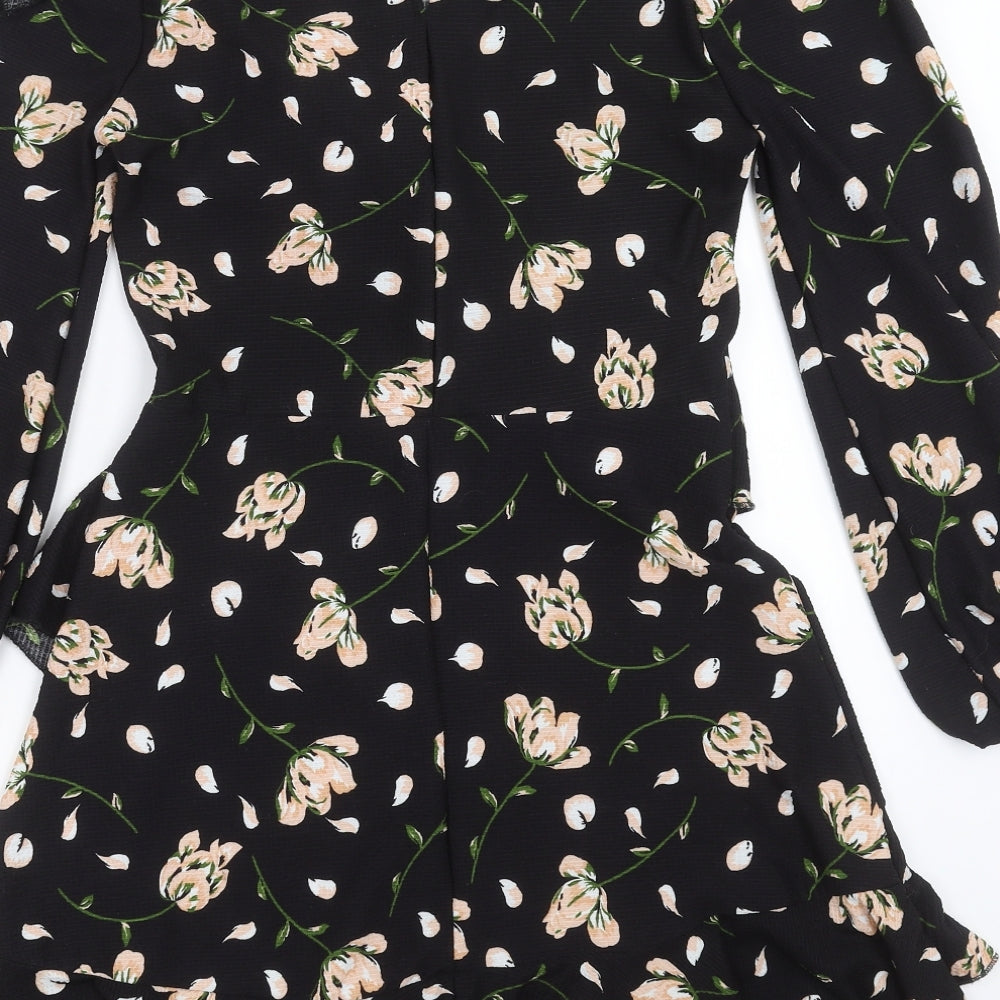 River Island Womens Black Floral  Shift  Size 8