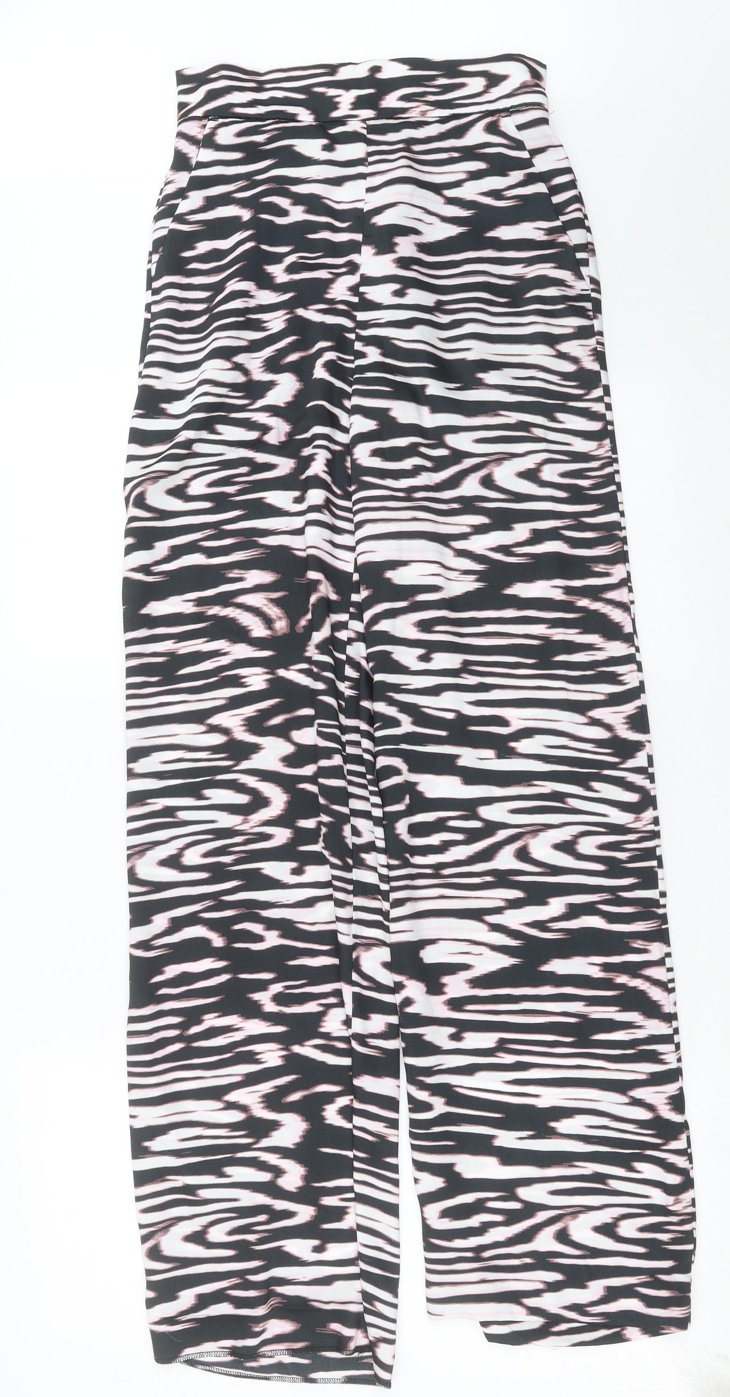 River Island Womens Black Animal Print  Trousers  Size 8 L31 in