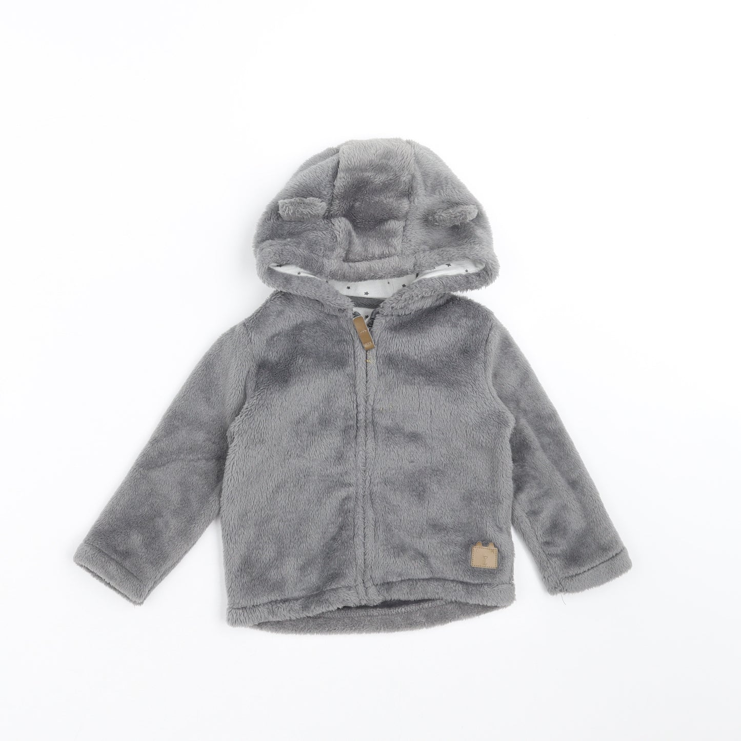 F&F Baby Grey   Full Zip Jumper Size 9-12 Months  - hooded
