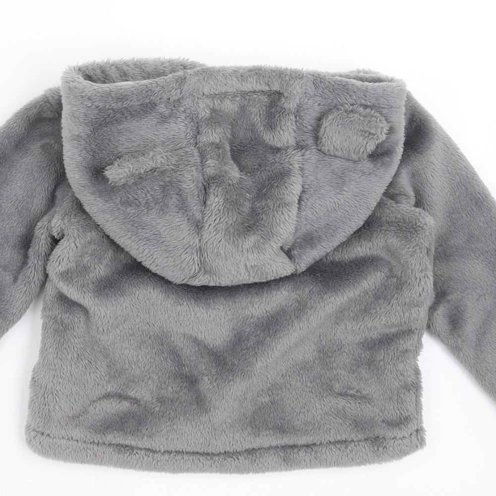F&F Baby Grey   Full Zip Jumper Size 9-12 Months  - hooded