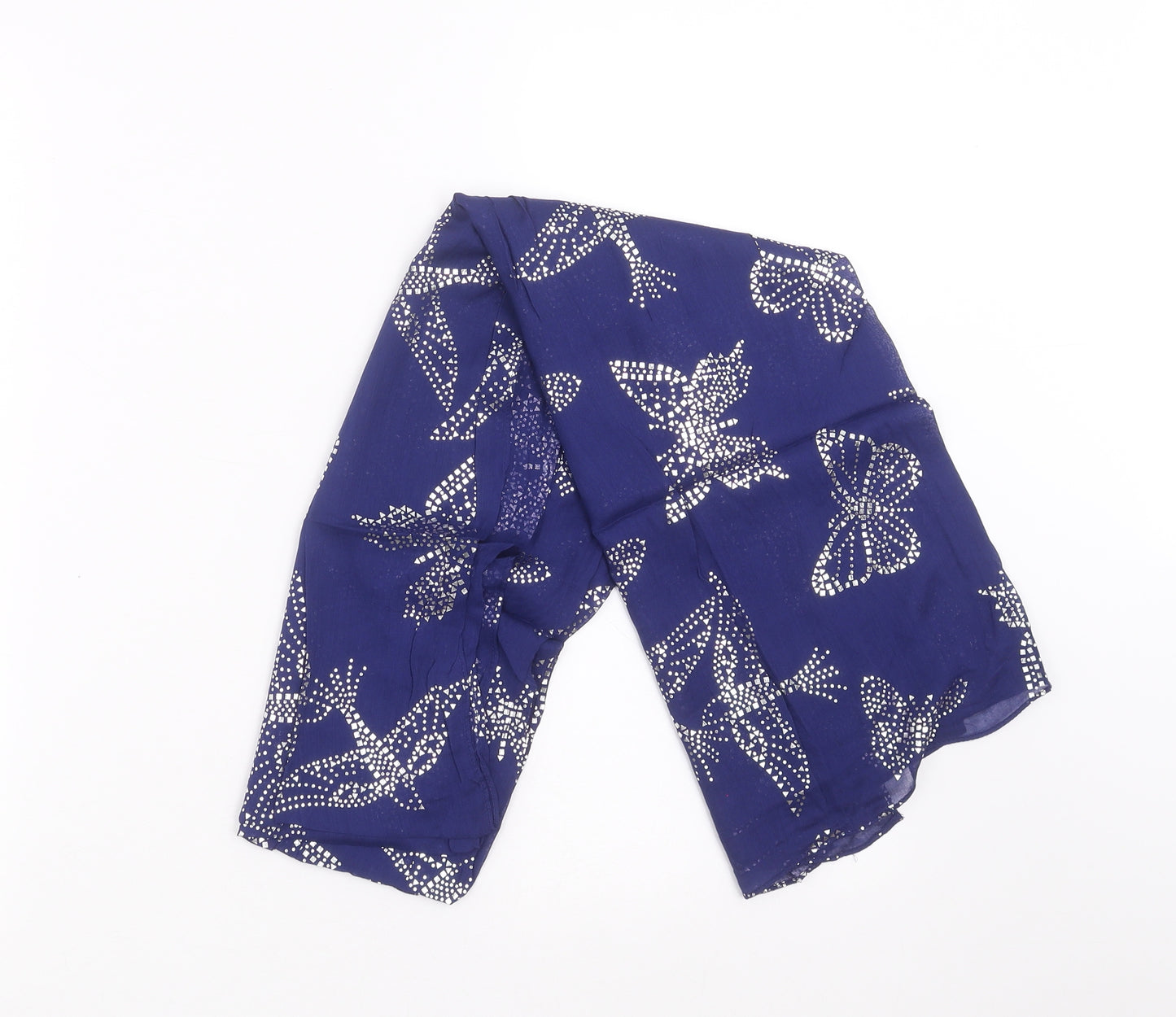 Preworn Womens Blue    Scarf   - Bird pattern