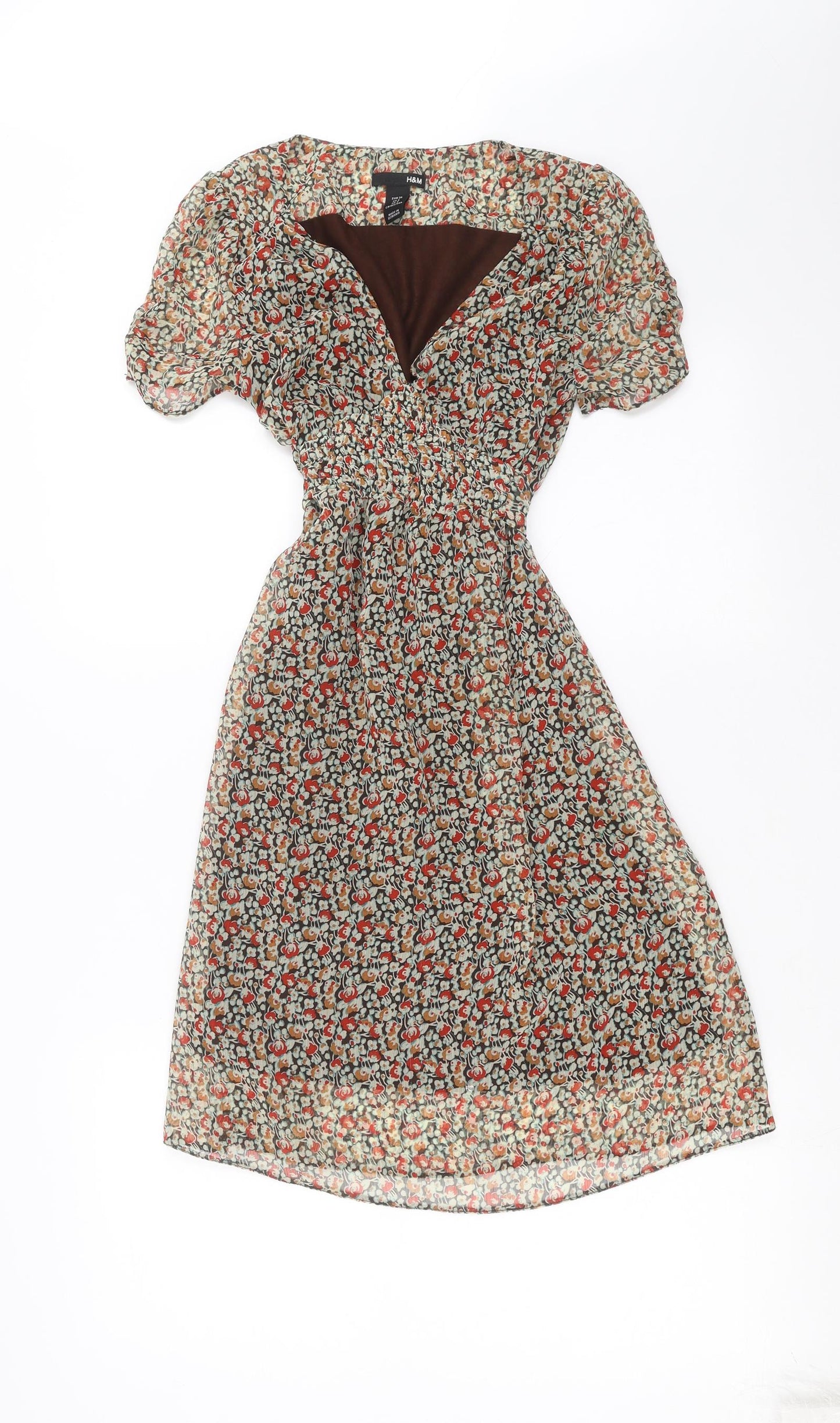 H&M Womens Brown Floral  Shift  Size 8