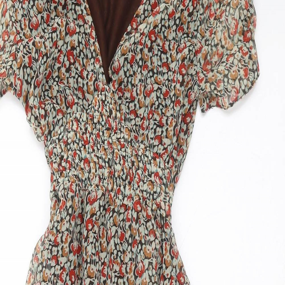 H&M Womens Brown Floral  Shift  Size 8