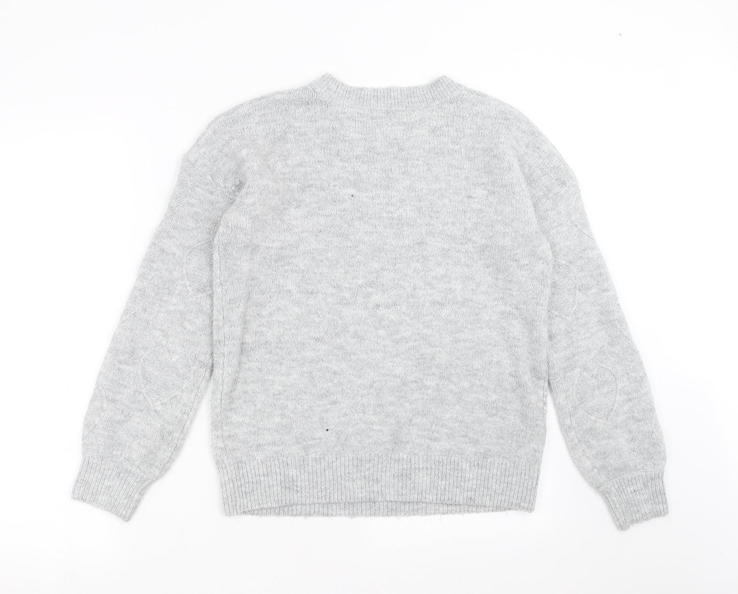 George Womens Grey  Knit Pullover Jumper Size S  - Heart pattern