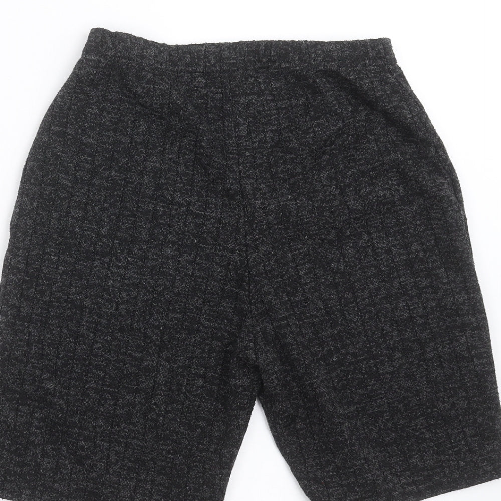 Missguided Womens Grey Striped  Biker Shorts Size S