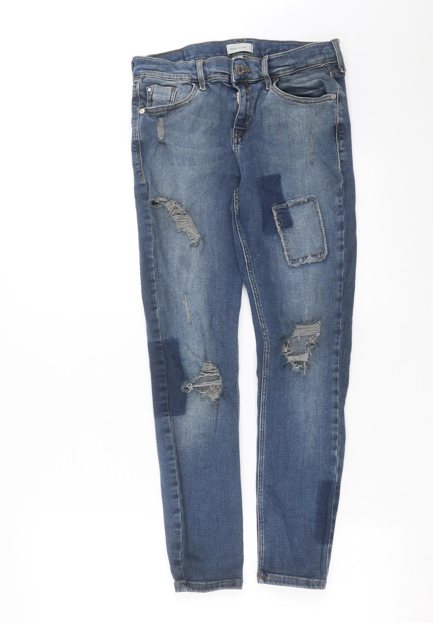 River Island Womens Blue  Denim Skinny Jeans Size 12 L25 in