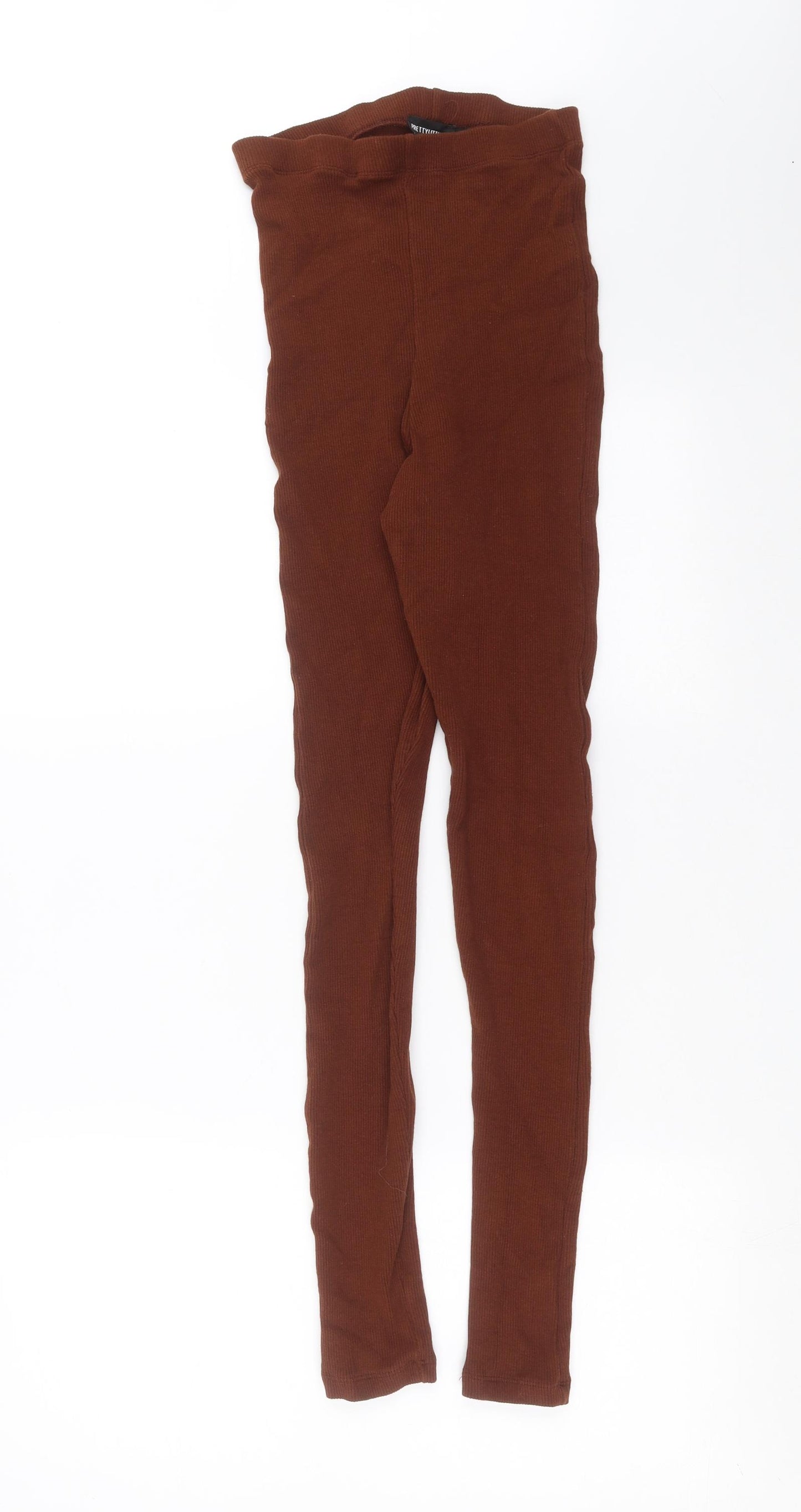 PRETTYLITTLETHING Womens Brown    Leggings Size S L29 in