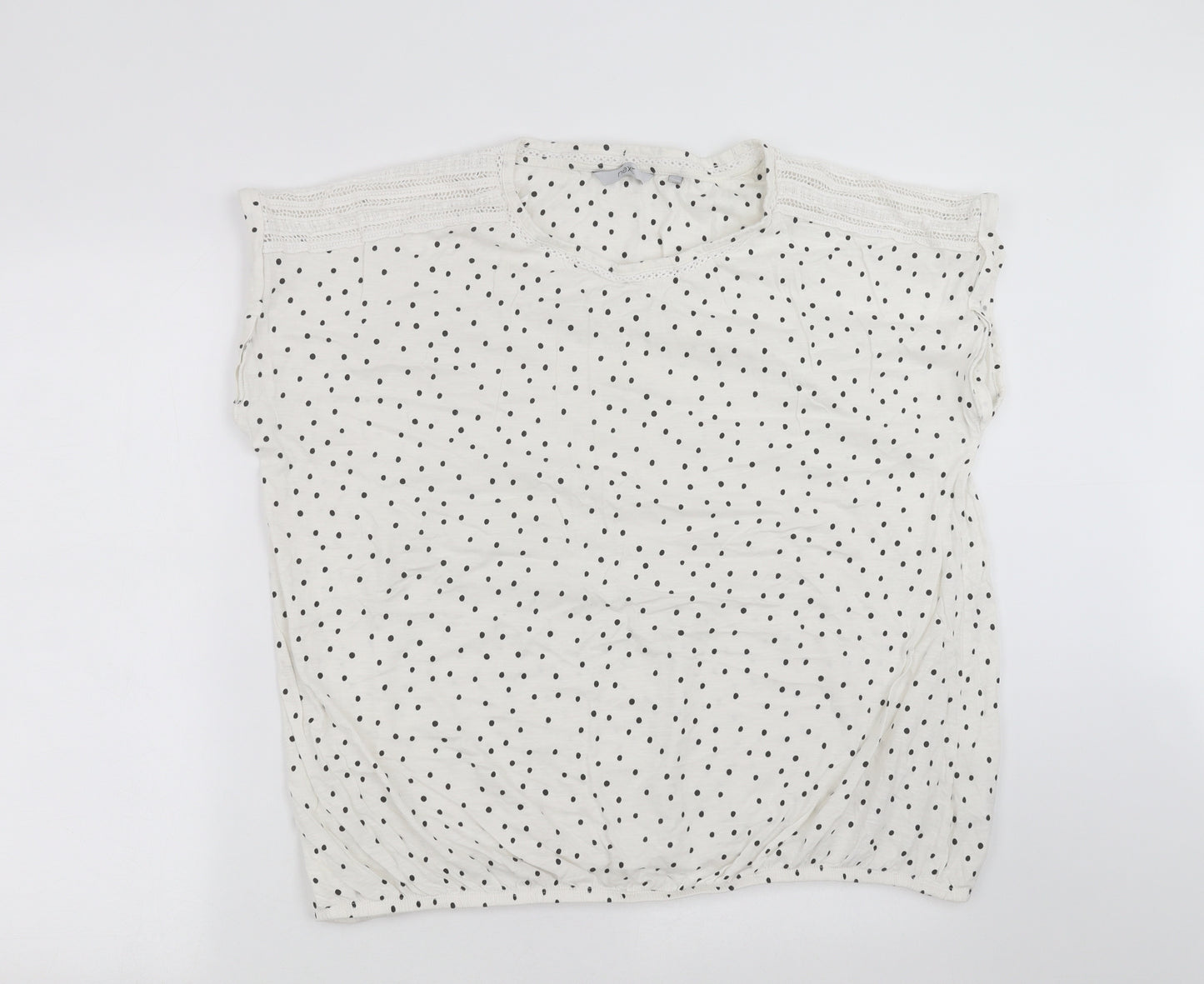 NEXT Womens White Polka Dot  Basic T-Shirt Size 22