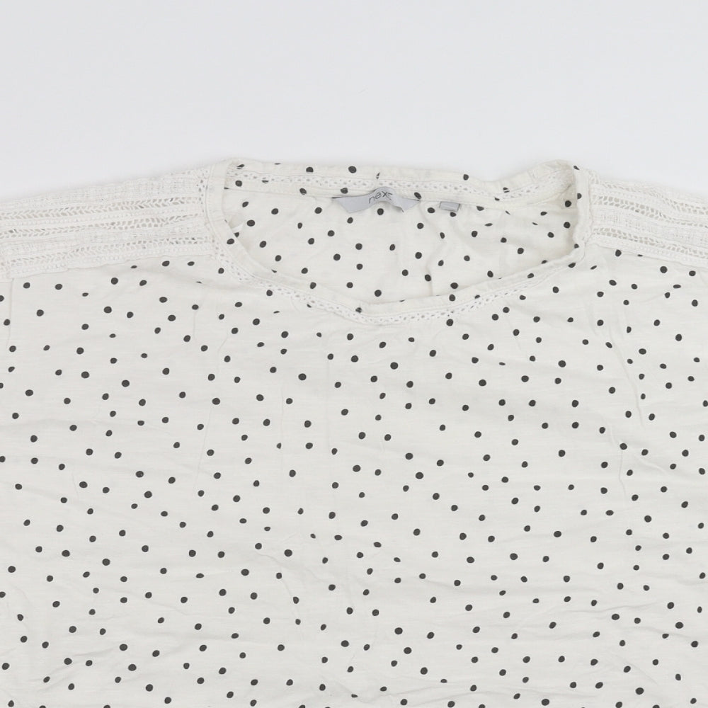 NEXT Womens White Polka Dot  Basic T-Shirt Size 22