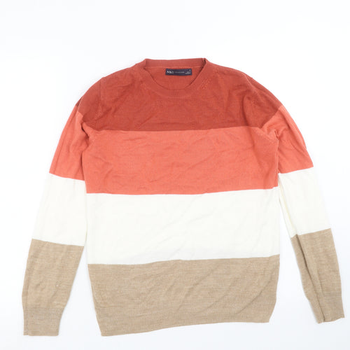 Marks and Spencer Womens Beige Striped Knit Pullover Jumper Size 8