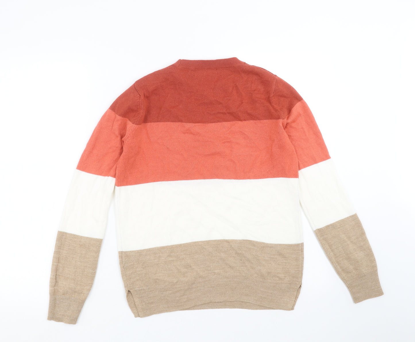 Marks and Spencer Womens Beige Striped Knit Pullover Jumper Size 8