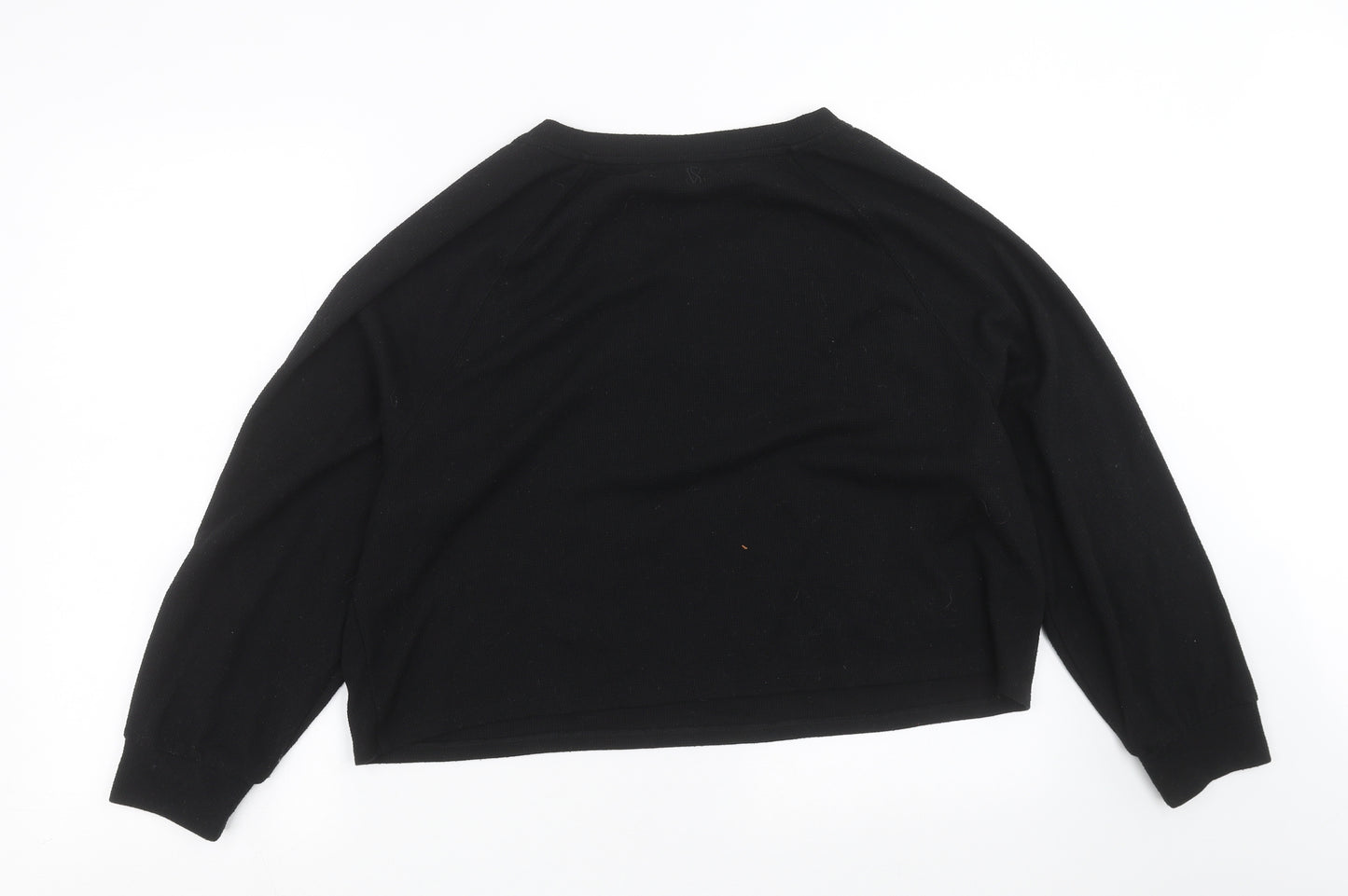 Victoria's Secret  Womens Black Solid  Top Pyjama Top Size L