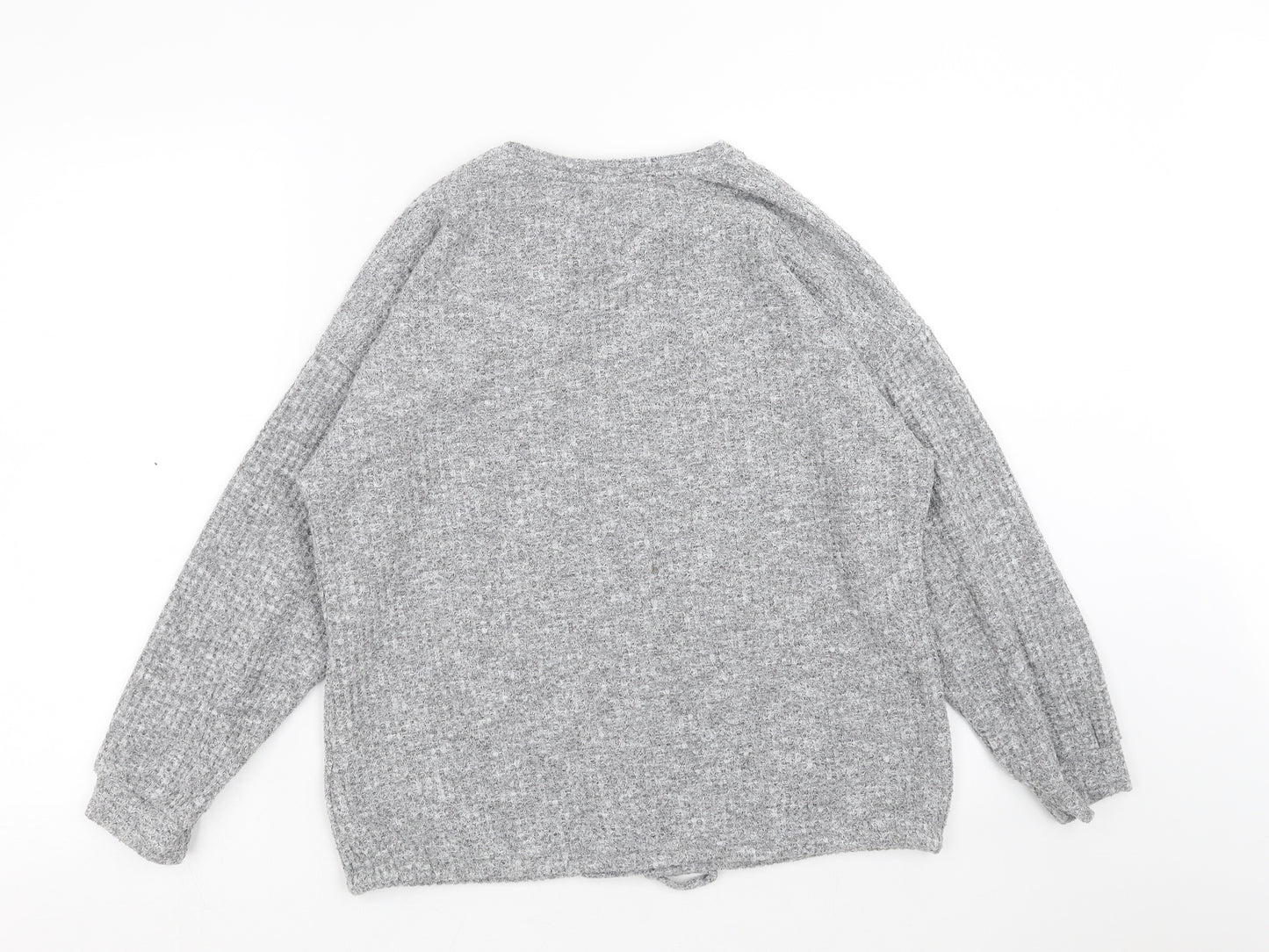 George Womens Grey Striped Knit Pullover Jumper Size M