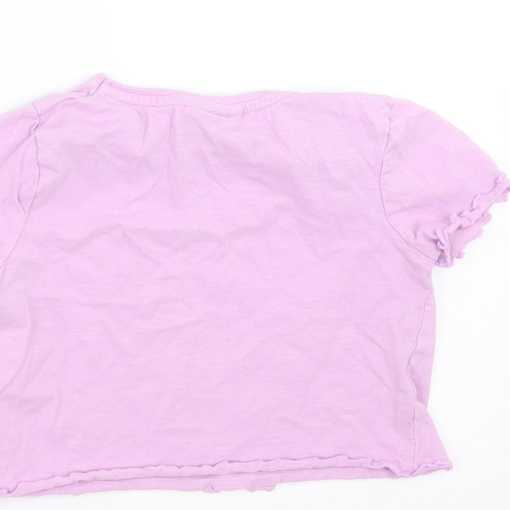 Matalan Girls Purple   Cropped T-Shirt Size 6 Years  - jadore