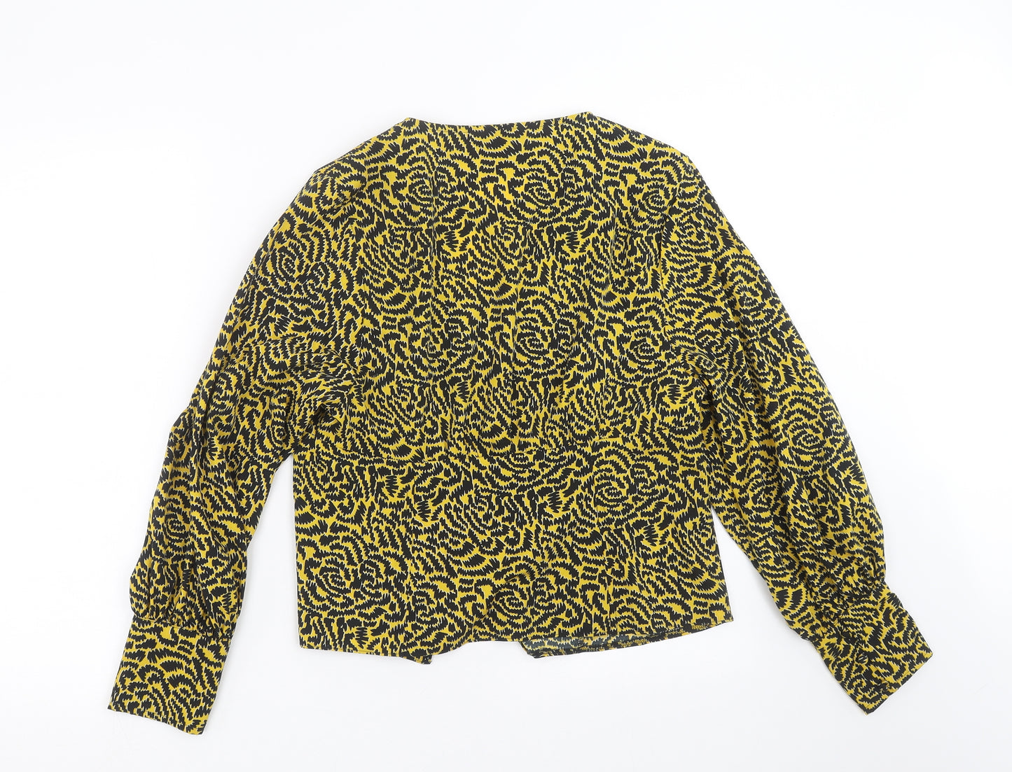 Topshop Womens Yellow Geometric  Basic Blouse Size 14