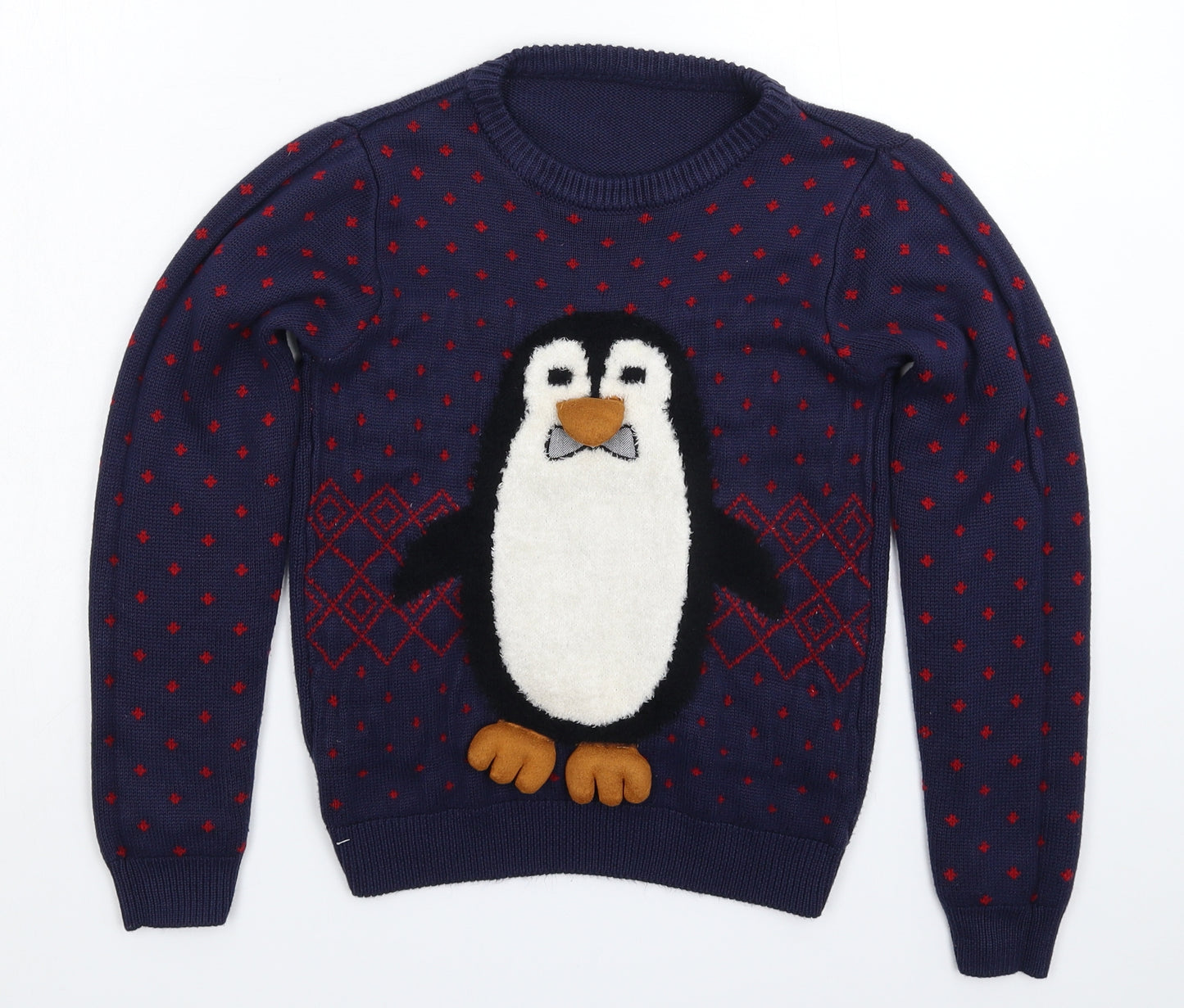 Nutmeg Boys Blue  Knit Pullover Jumper Size 9-10 Years