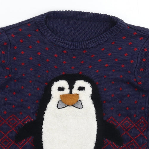 Nutmeg Boys Blue  Knit Pullover Jumper Size 9-10 Years