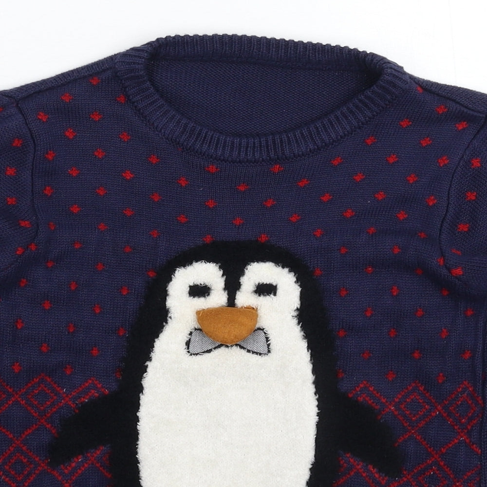 Nutmeg Boys Blue  Knit Pullover Jumper Size 9-10 Years