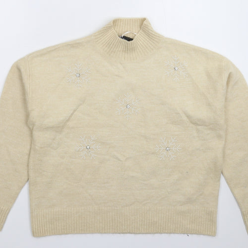 New Look Womens Beige  Knit Pullover Jumper Size M