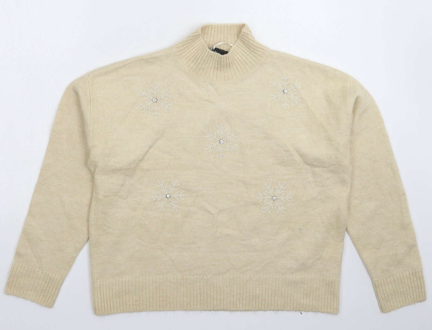 New Look Womens Beige  Knit Pullover Jumper Size M
