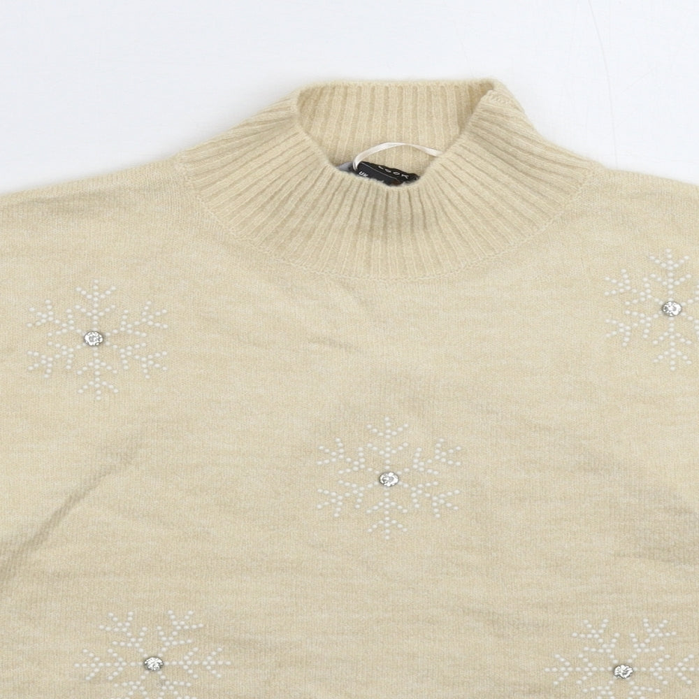 New Look Womens Beige  Knit Pullover Jumper Size M