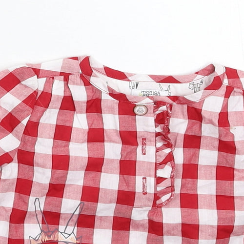 mamas & papas Baby Red Check  Basic Button-Up Size 3-6 Months