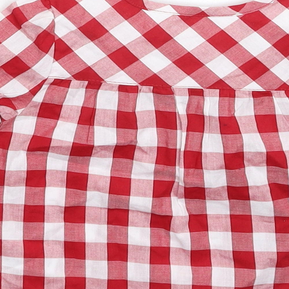 mamas & papas Baby Red Check  Basic Button-Up Size 3-6 Months