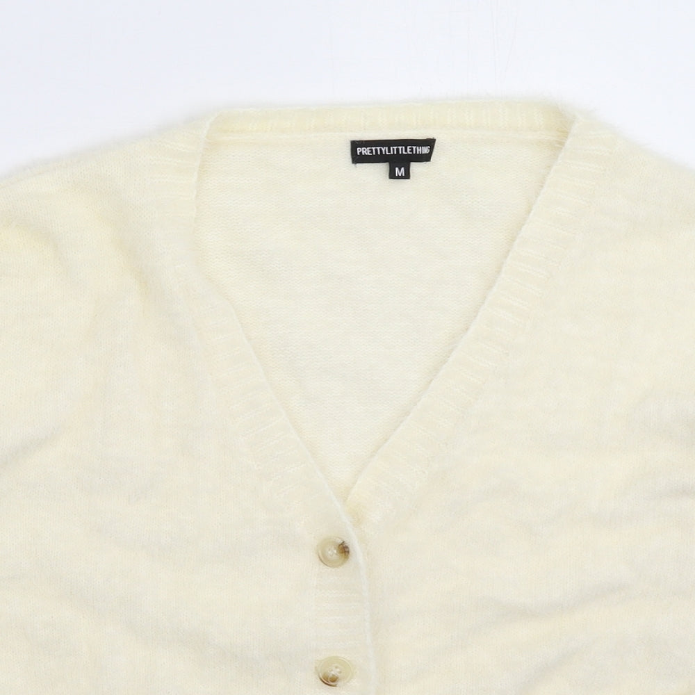PRETTYLITTLETHING Womens Beige  Knit Cardigan Jumper Size M