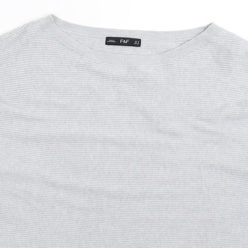 F&F Womens Grey  Knit Pullover Jumper Size 12