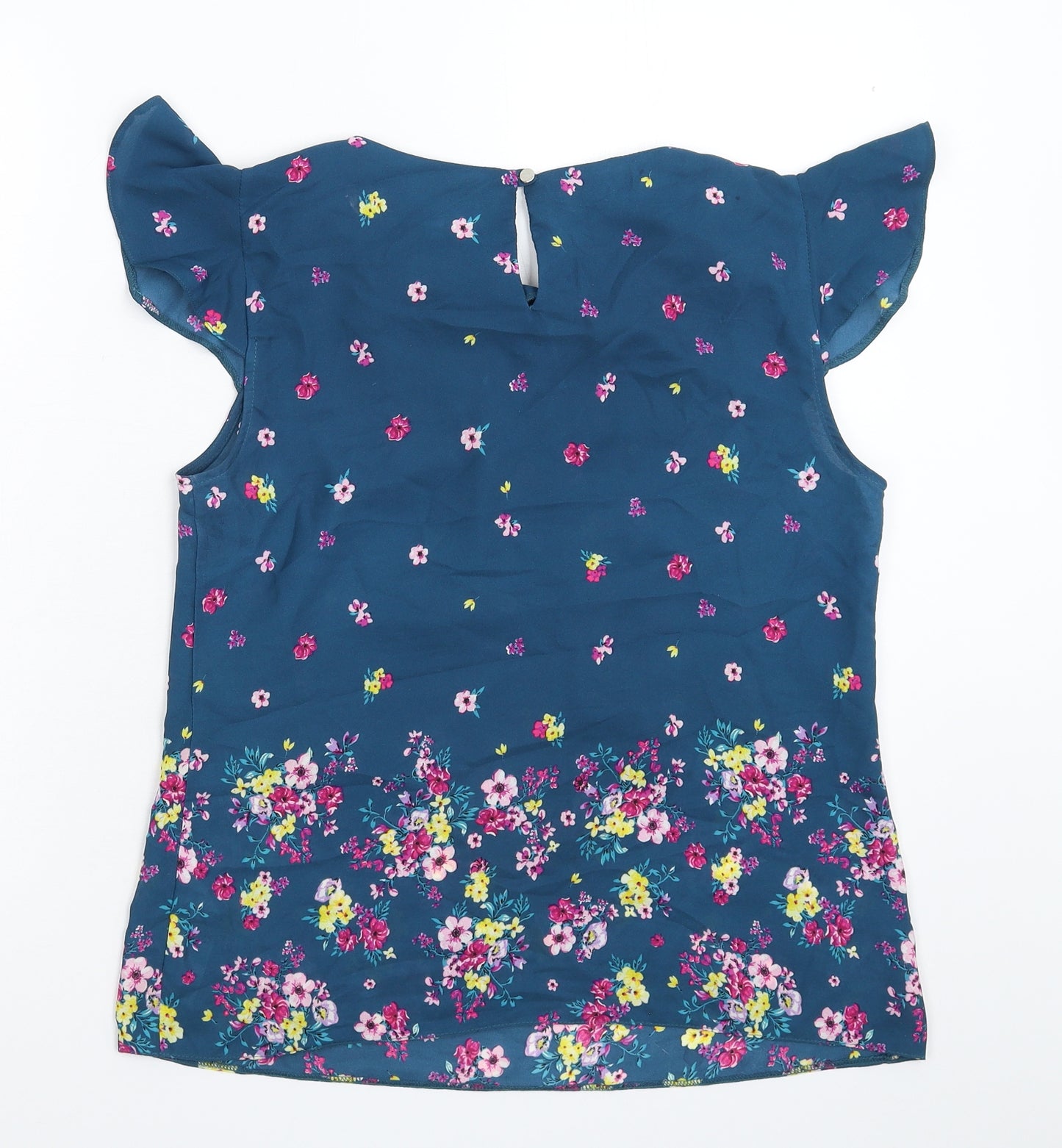Dorothy Perkins Womens Blue Floral  Basic Blouse Size 10