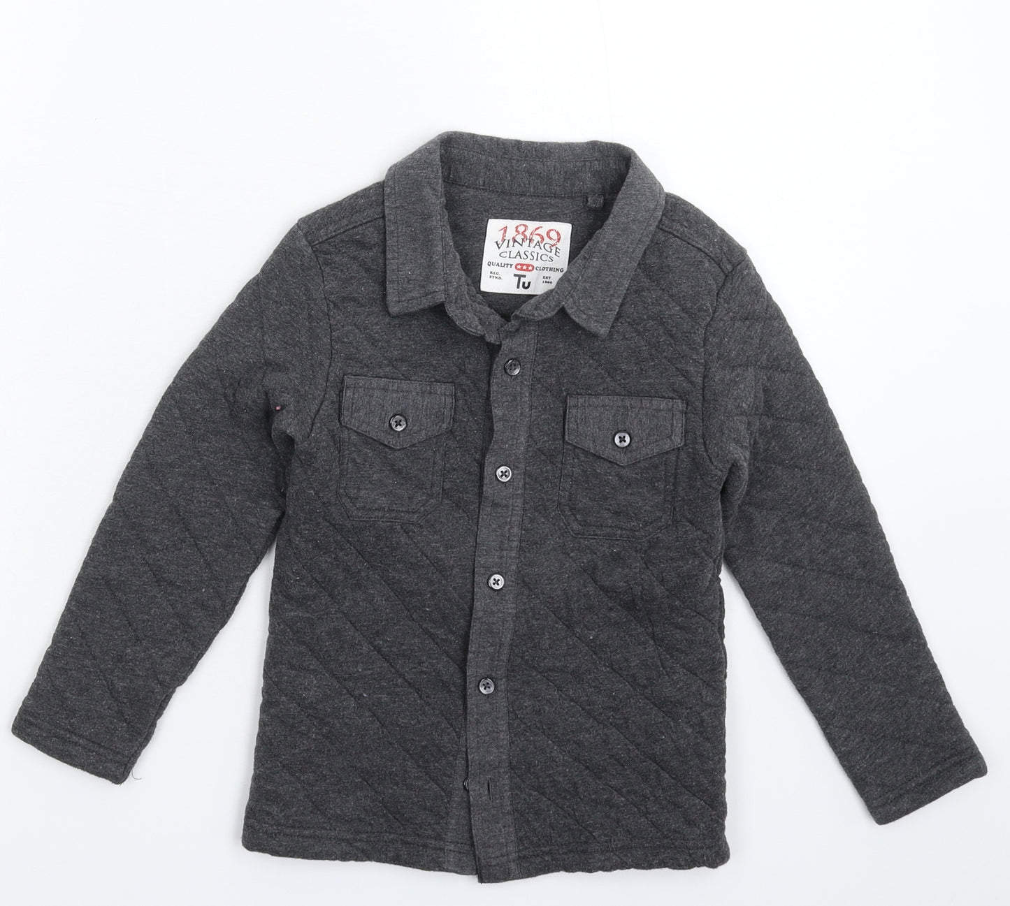TU Boys Grey   Basic Button-Up Size 4-5 Years