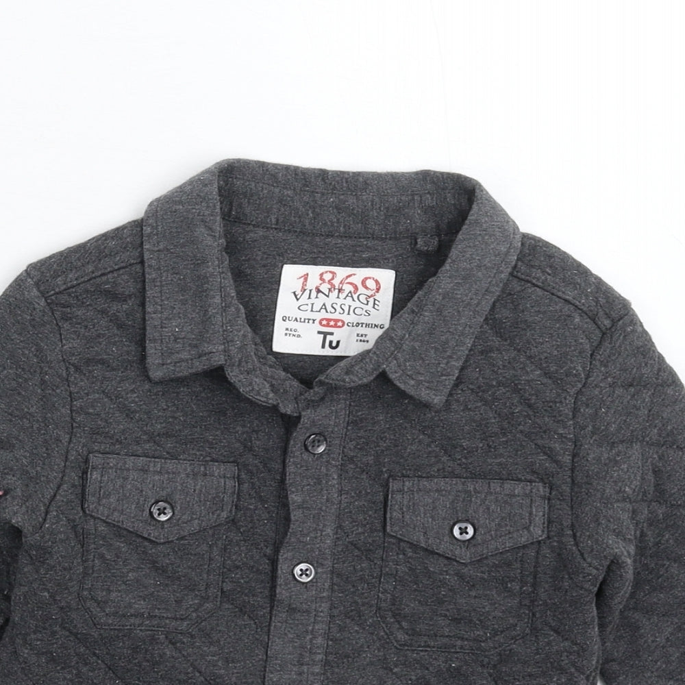 TU Boys Grey   Basic Button-Up Size 4-5 Years
