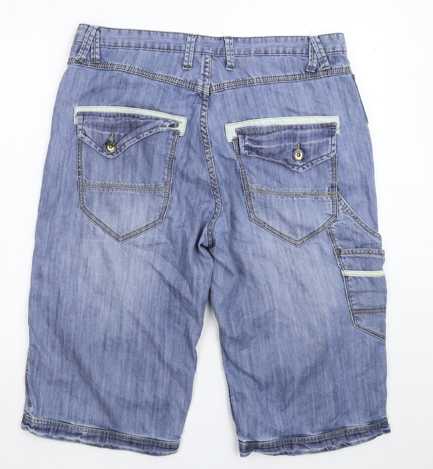 Petroleum Mens Blue  Denim Bermuda Shorts Size XL