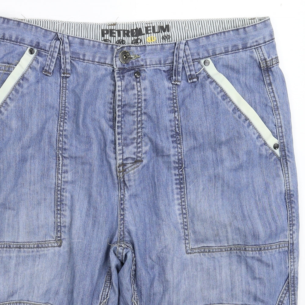 Petroleum Mens Blue  Denim Bermuda Shorts Size XL