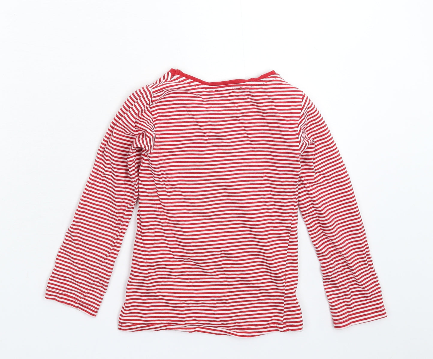 Blue Zoo Girls Red Striped  Basic T-Shirt Size 7-8 Years