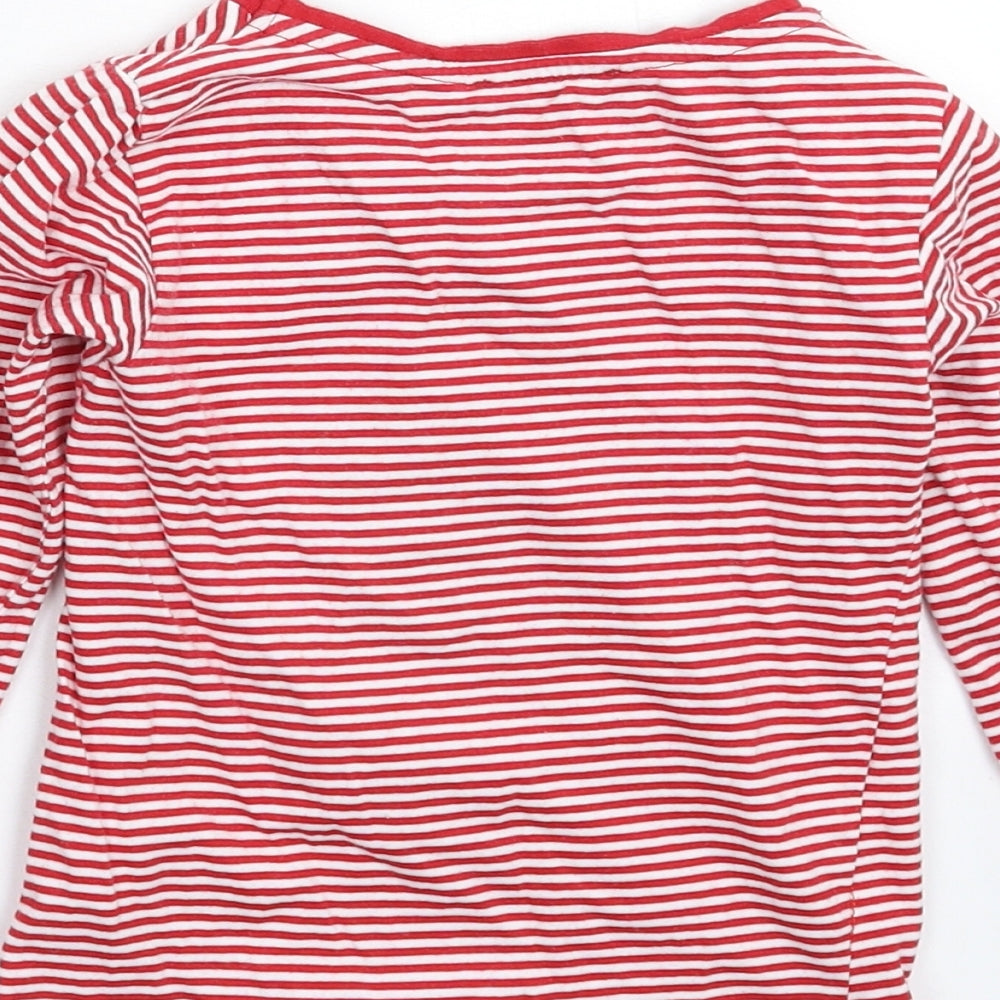 Blue Zoo Girls Red Striped  Basic T-Shirt Size 7-8 Years
