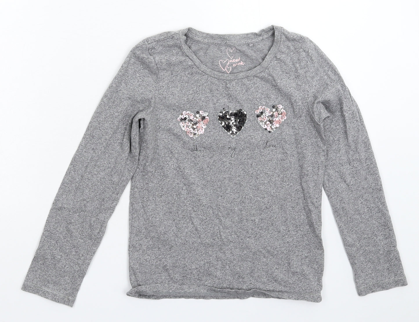 NEXT Girls Grey   Basic T-Shirt Size 8 Years