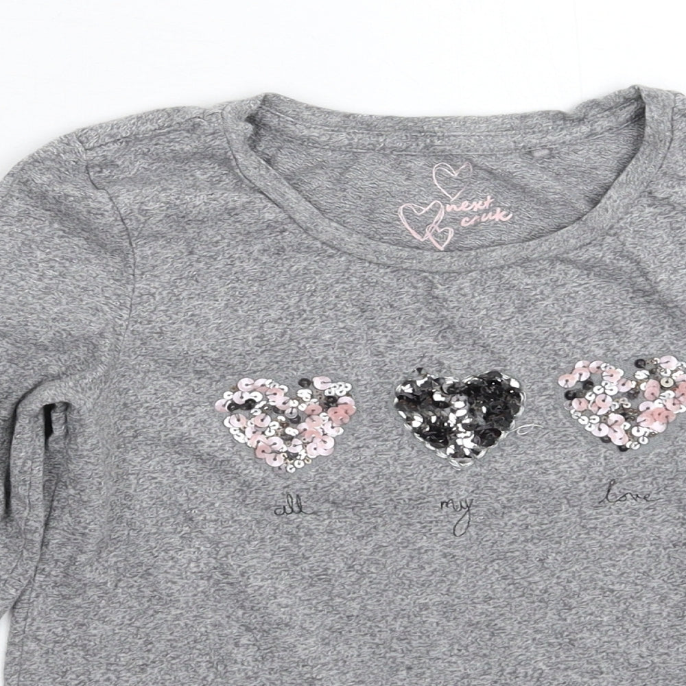 NEXT Girls Grey   Basic T-Shirt Size 8 Years