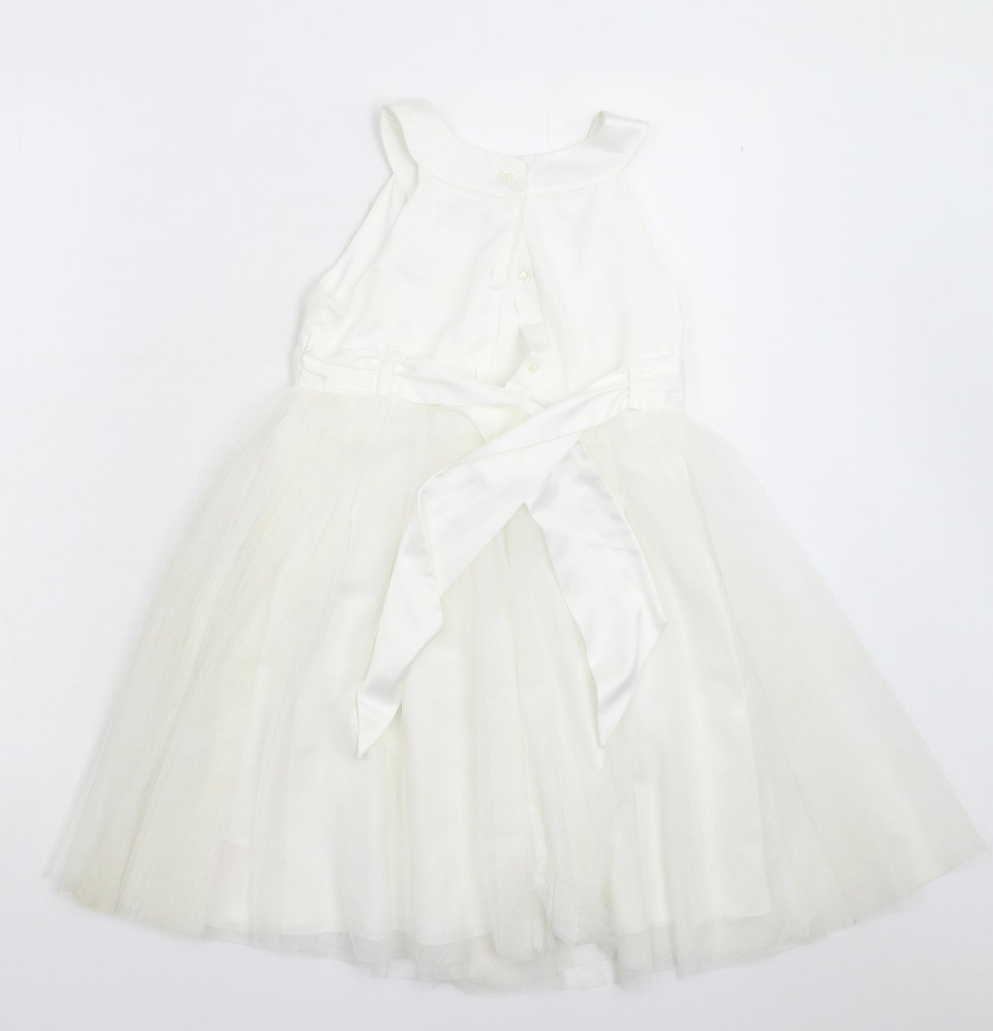 Young Dimension Girls White   Fit & Flare  Size 6-7 Years